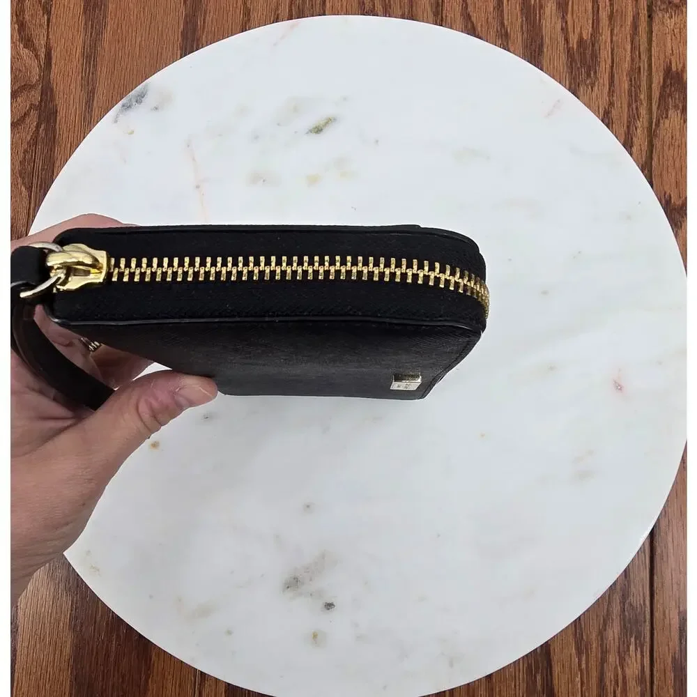 Kate Spade‎ New York Cameron Black Saffiano Leather Zip Around Wallet Wristlet